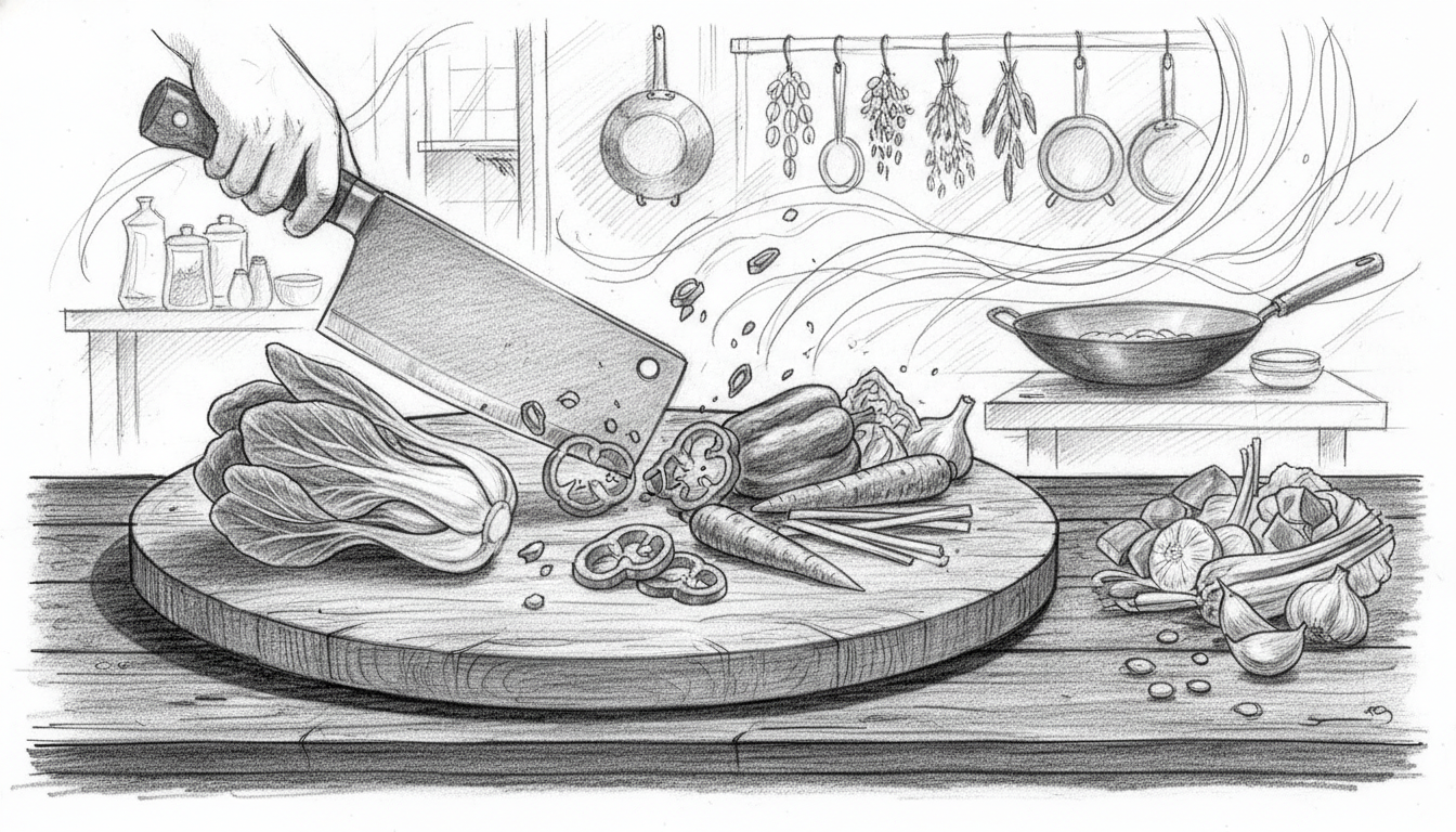 丸いまな板が中華料理に向いている理由
