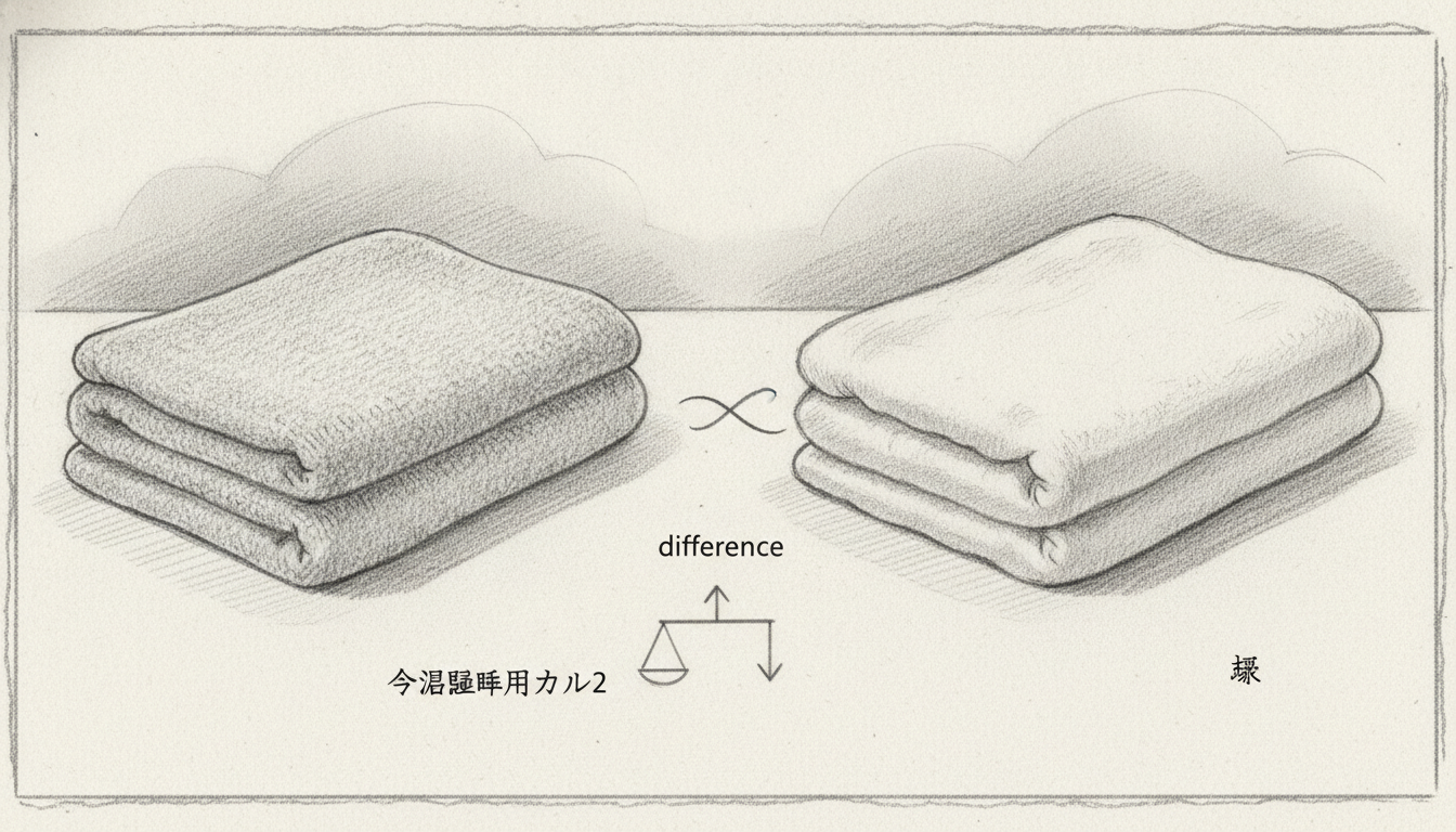 今治睡眠用タオル2と極、何が違うの？